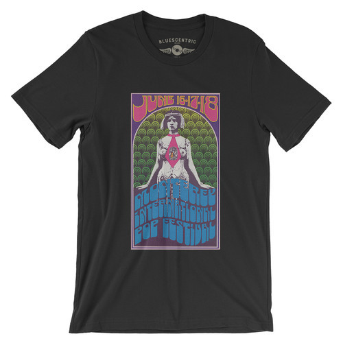 T-shirt - Monterey Pop Festival Concert Poster Black Lightweight ...