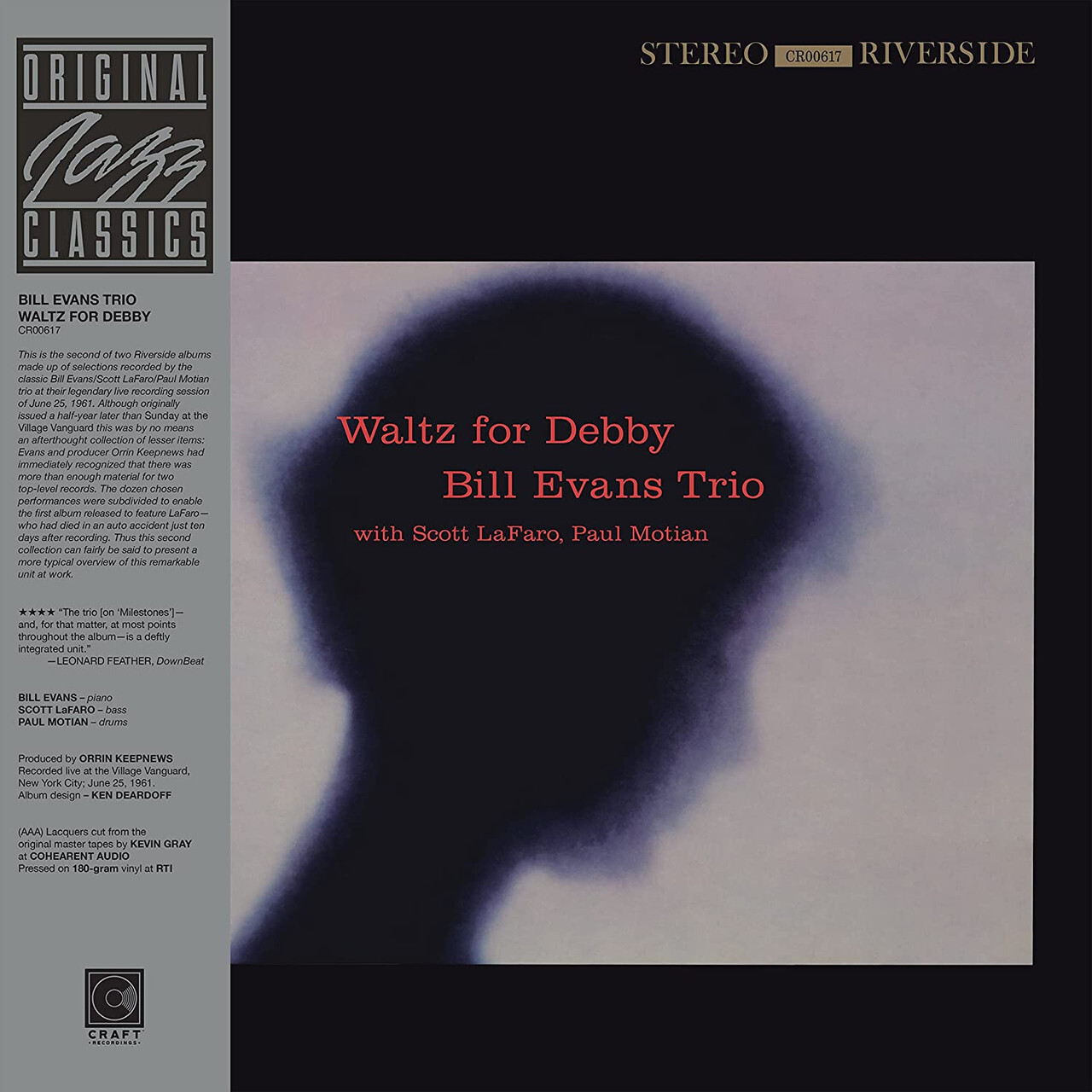 Bill Evans Waltz For Debby 180g Vinyl LP