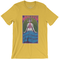 T-shirt - Monterey Pop Festival Concert: Yellow Lightweight Vintage Style(Large)