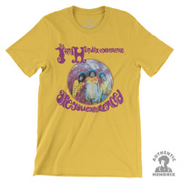 T-shirt - Jimi Hendrix Experience Are You Experienced Yellow Lightweight Vintage Style T-Shirt (Medium)