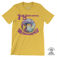 Vintage Style T-Shirt (Large) - Jimi Hendrix Experience Are You Experienced Yellow Lightweight