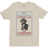 T-shirt - John Lee Hooker For President / medium cream lightweight vintage style