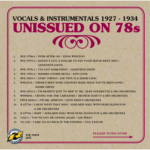 Various Artists - Vocals & Instrumentals 1927-1934: Unissued on 78s